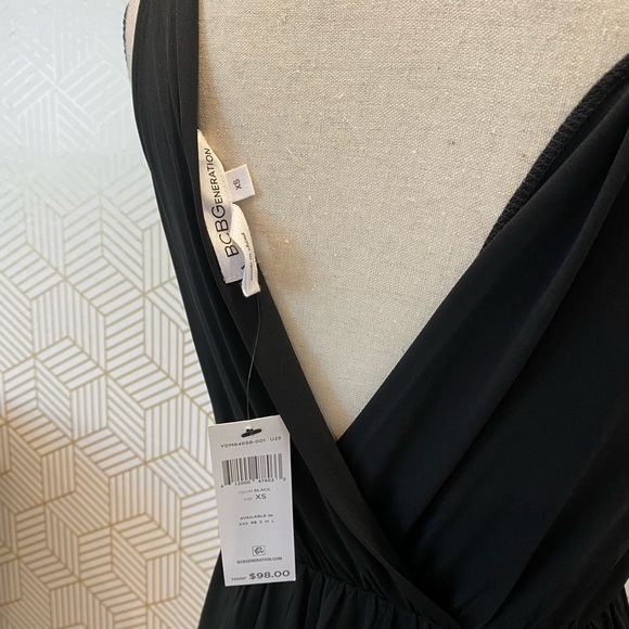 BCBGeneration Solid Black Jersey Cocktail Dress - Picture 4 of 4